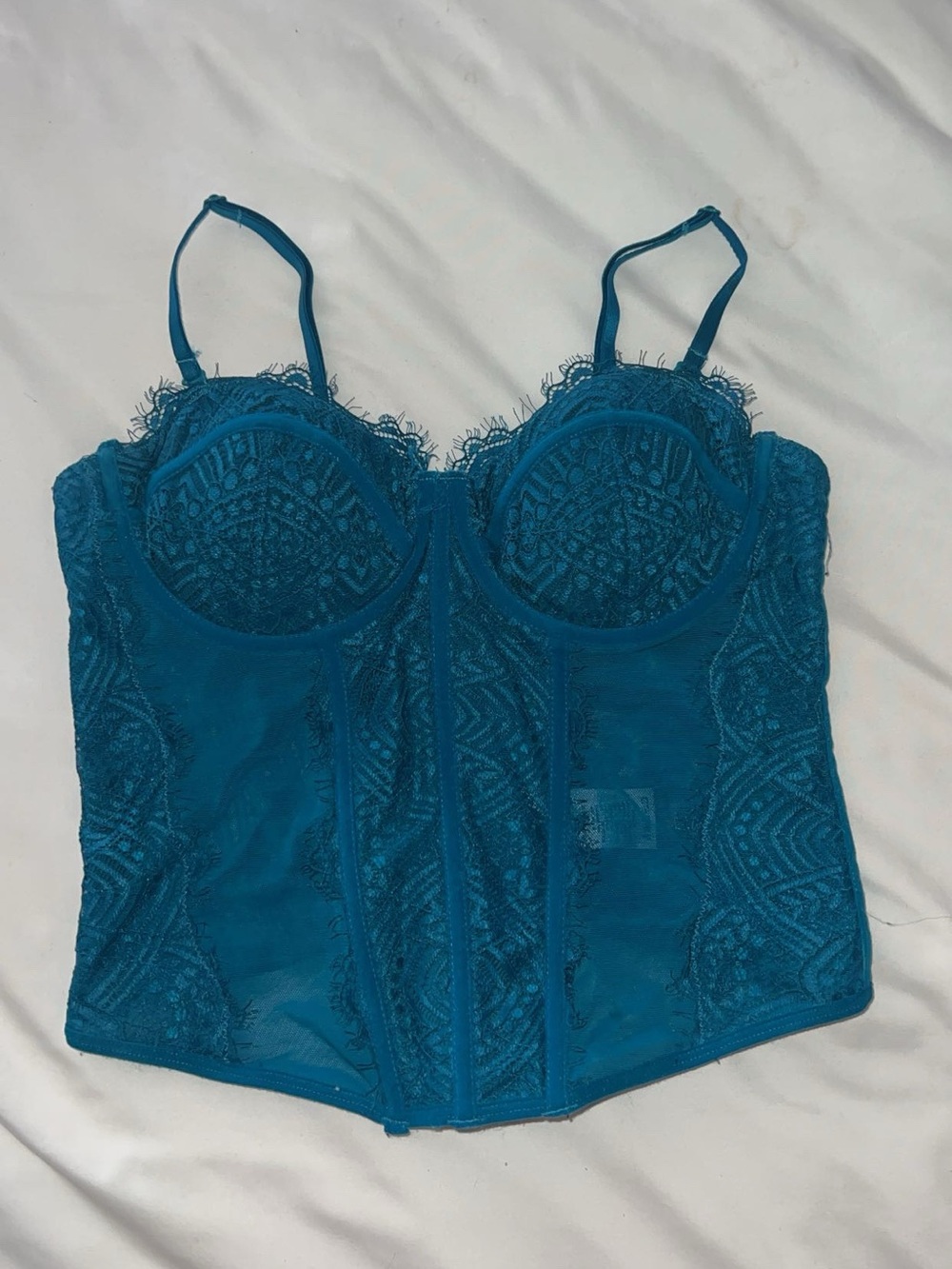 Garage Teal Lace Bustier Camisole